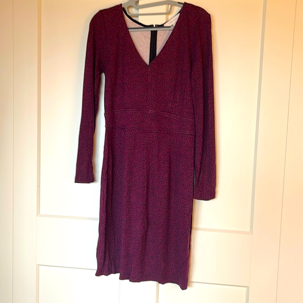 Blue and purple print Lark & Ro Long Sleeve dress